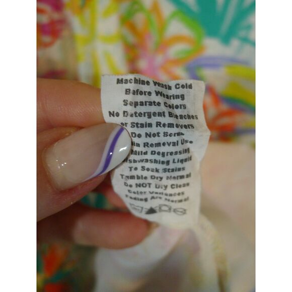 Fresh Produce Colorful Floral Abstract Print Empire Waist Top - MD/LG - Picture 5 of 5